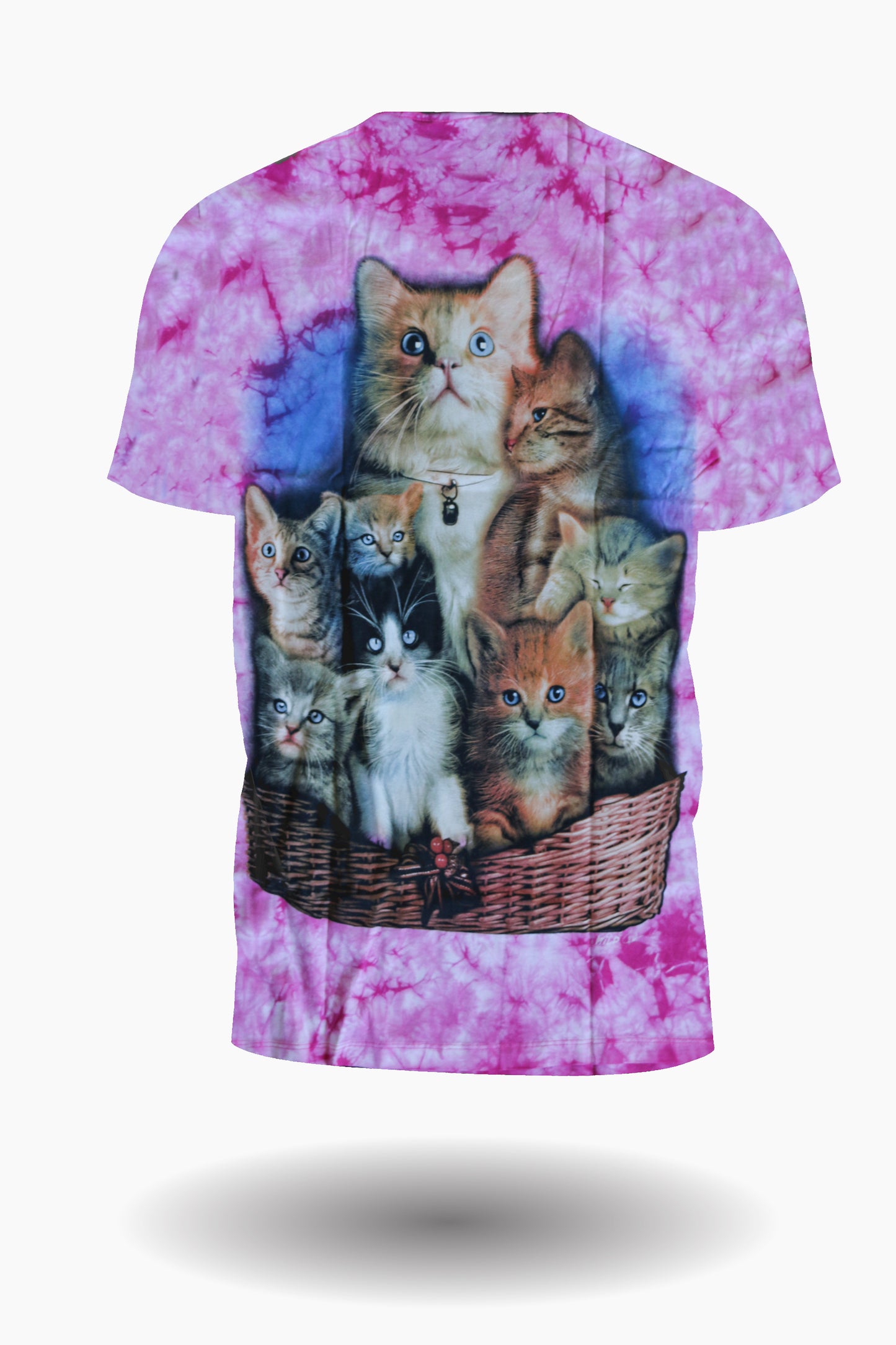 Wild Clothing Katzenfamilie Tie Dye T-Shirt Pink