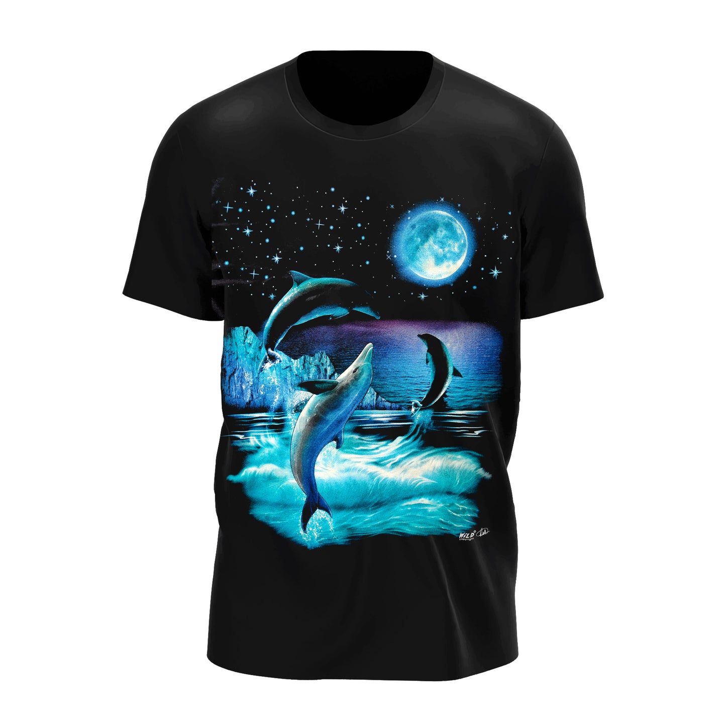 Delphine bei Vollmond