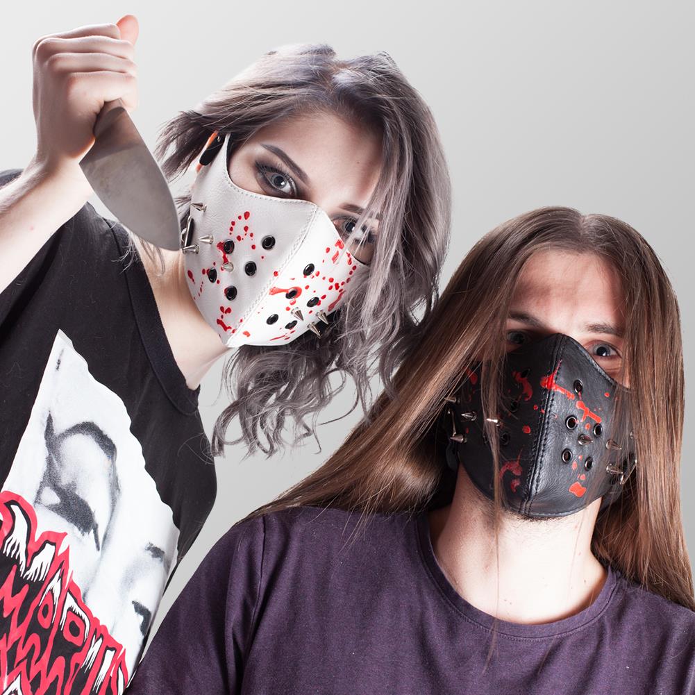 Halbmaske mit Spikes Blood Shot