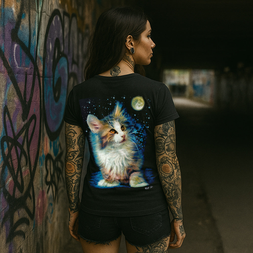 Katze bei Mondschein