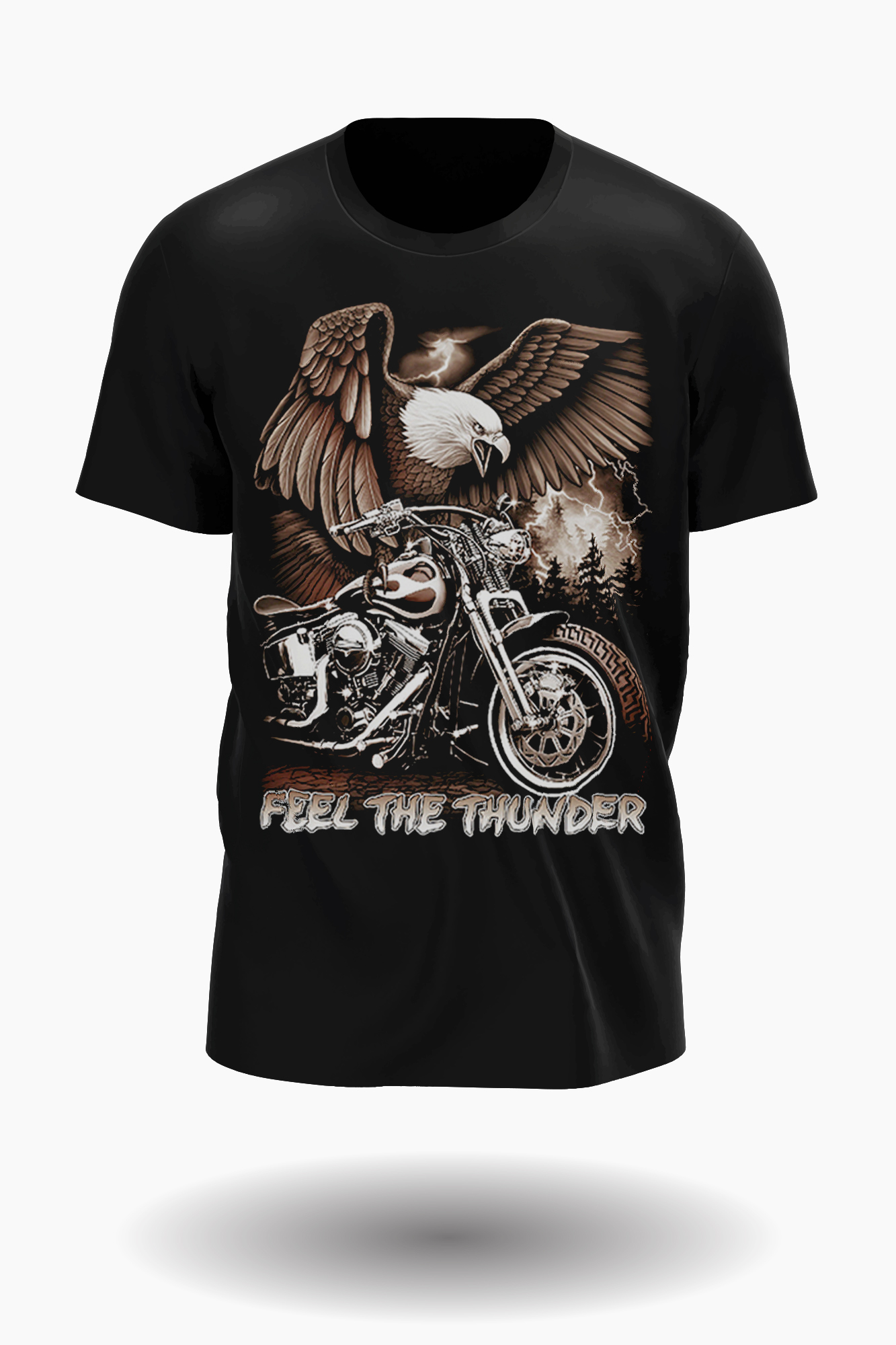 Wild Glow In The Dark Adler Und Motorad Feel The Thunder T Shirt