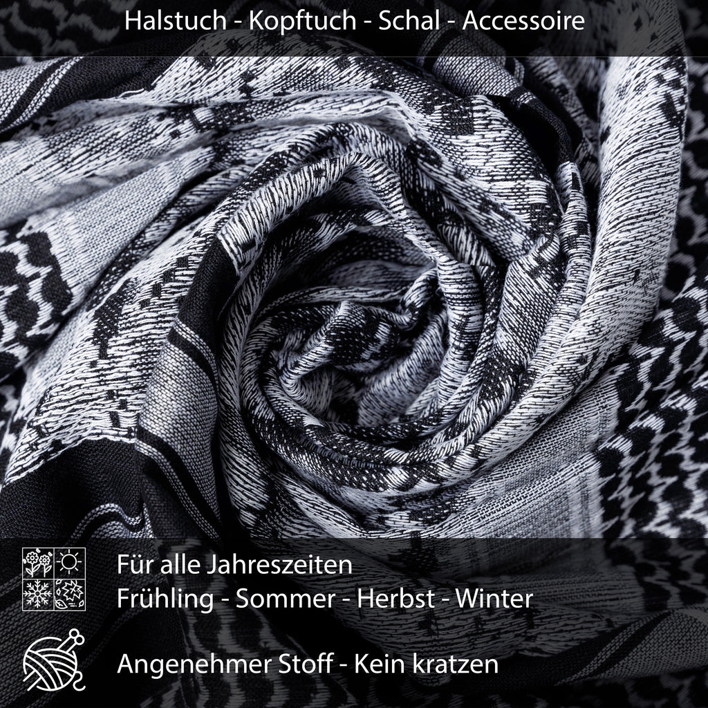 Palästinensertuch Shemagh Kufiya in Camouflage Schwarz Weiß