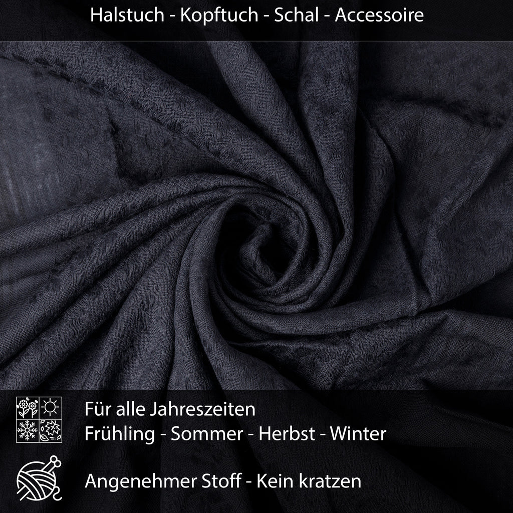 Palästinensertuch Shemagh Kufiya in Schwarz Schwarz