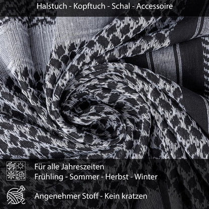 Palästinensertuch Shemagh Kufiya in Schwarz Weiß