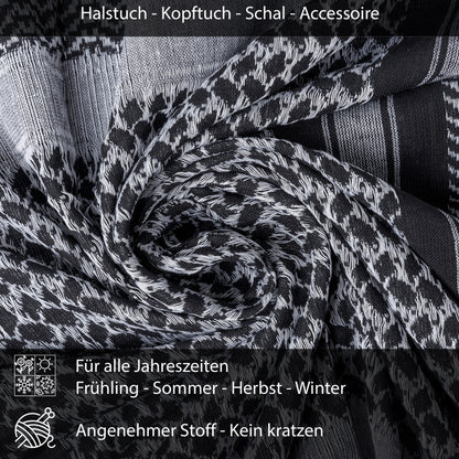 Palästinensertuch Shemagh Kufiya in Schwarz Weiß
