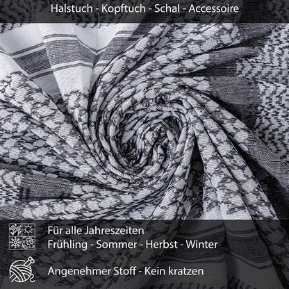 Palästinensertuch Shemagh Kufiya in Weiß Schwarz