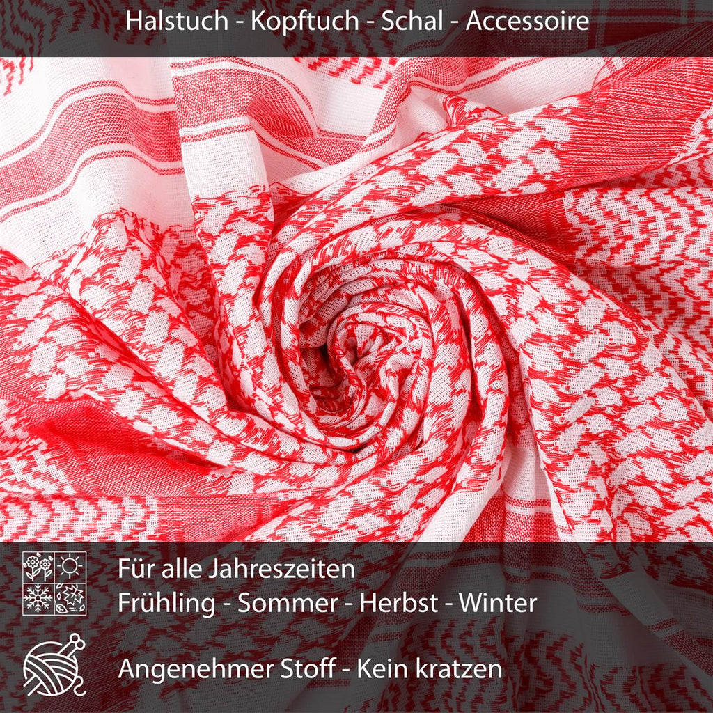 Palästinensertuch Shemagh Kufiya in Rot Weiß