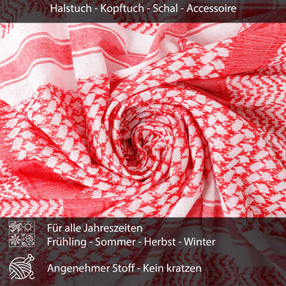 Palästinensertuch Shemagh Kufiya in Rot Weiß