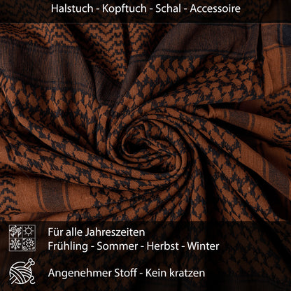 Palästinensertuch Shemagh Kufiya in Braun Schwarz