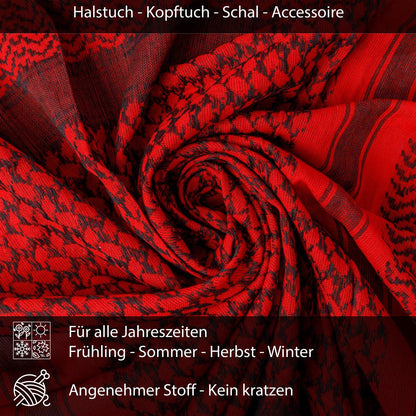 Palästinensertuch Shemagh Kufiya in Schwarz Rot