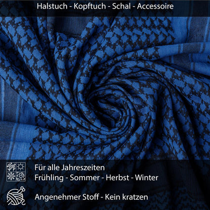 Palästinensertuch Shemagh Kufiya in Schwarz Blau