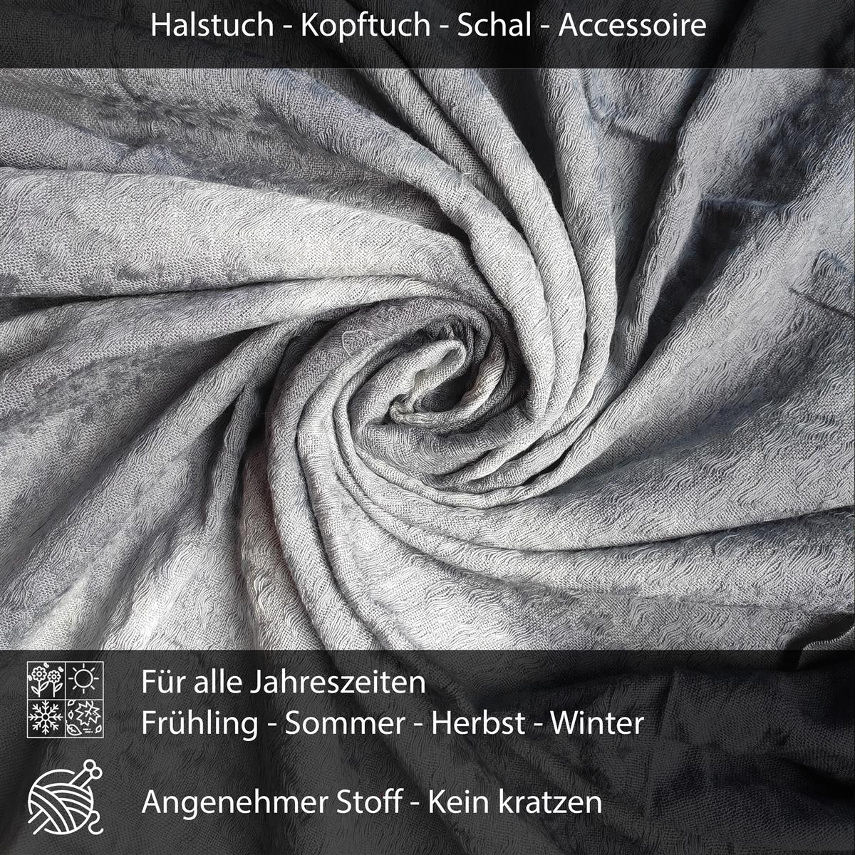 Palästinensertuch Shemagh Kufiya in Grau Tie Dye
