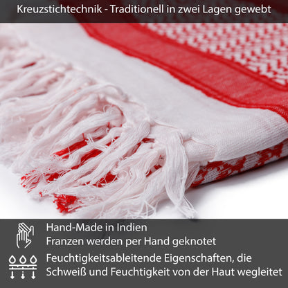 Palästinensertuch Shemagh Kufiya in Rot Weiß