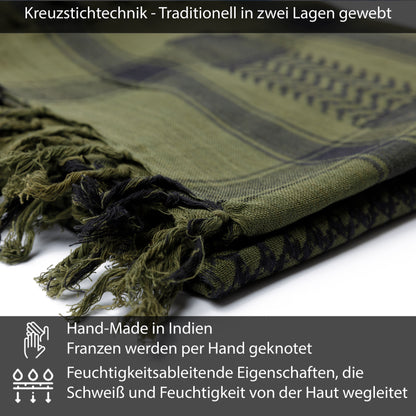 Palästinensertuch Shemagh Kufiya 3er Set in Olivgrün