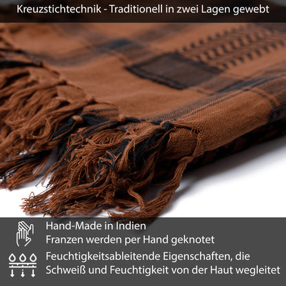 Palästinensertuch Shemagh Kufiya in Braun Schwarz