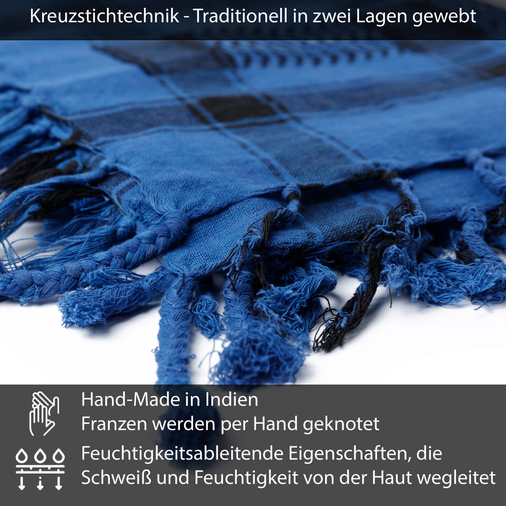 Palästinensertuch Shemagh Kufiya in Schwarz Blau