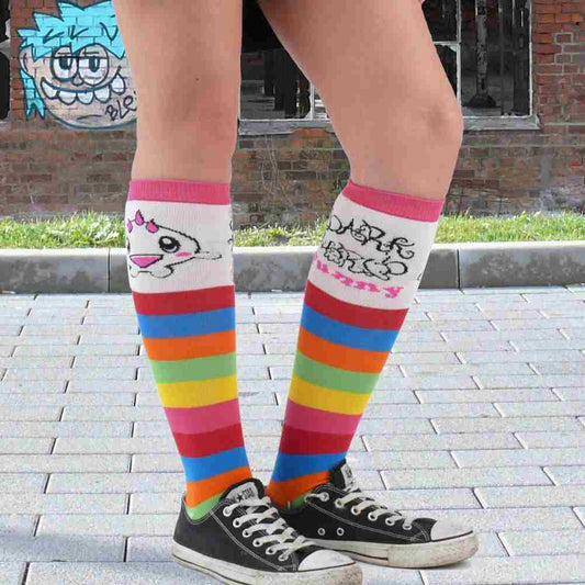 Monster Regenbogen Socken Gestreift Einheitsgröße