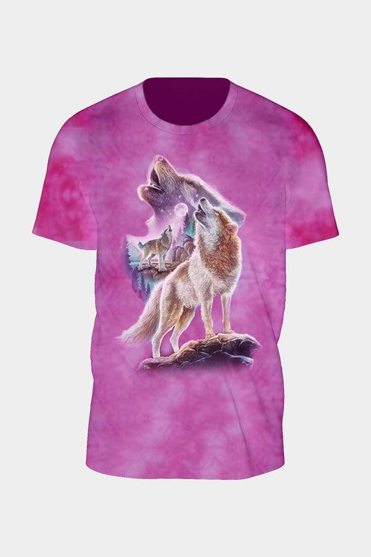 Wild Clothing Tie-Dye Rosa Wölfen T-Shirt