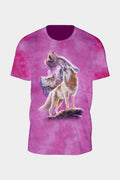 Wild Clothing Tie-Dye Rosa Wölfen T-Shirt