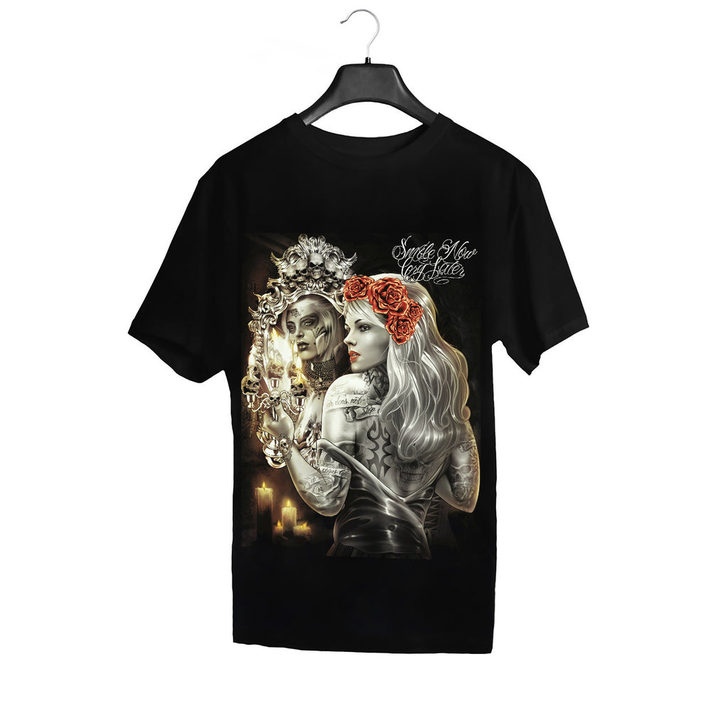 Wild Glow in the Dark Tattoo La Catrina Skull T-Shirt
