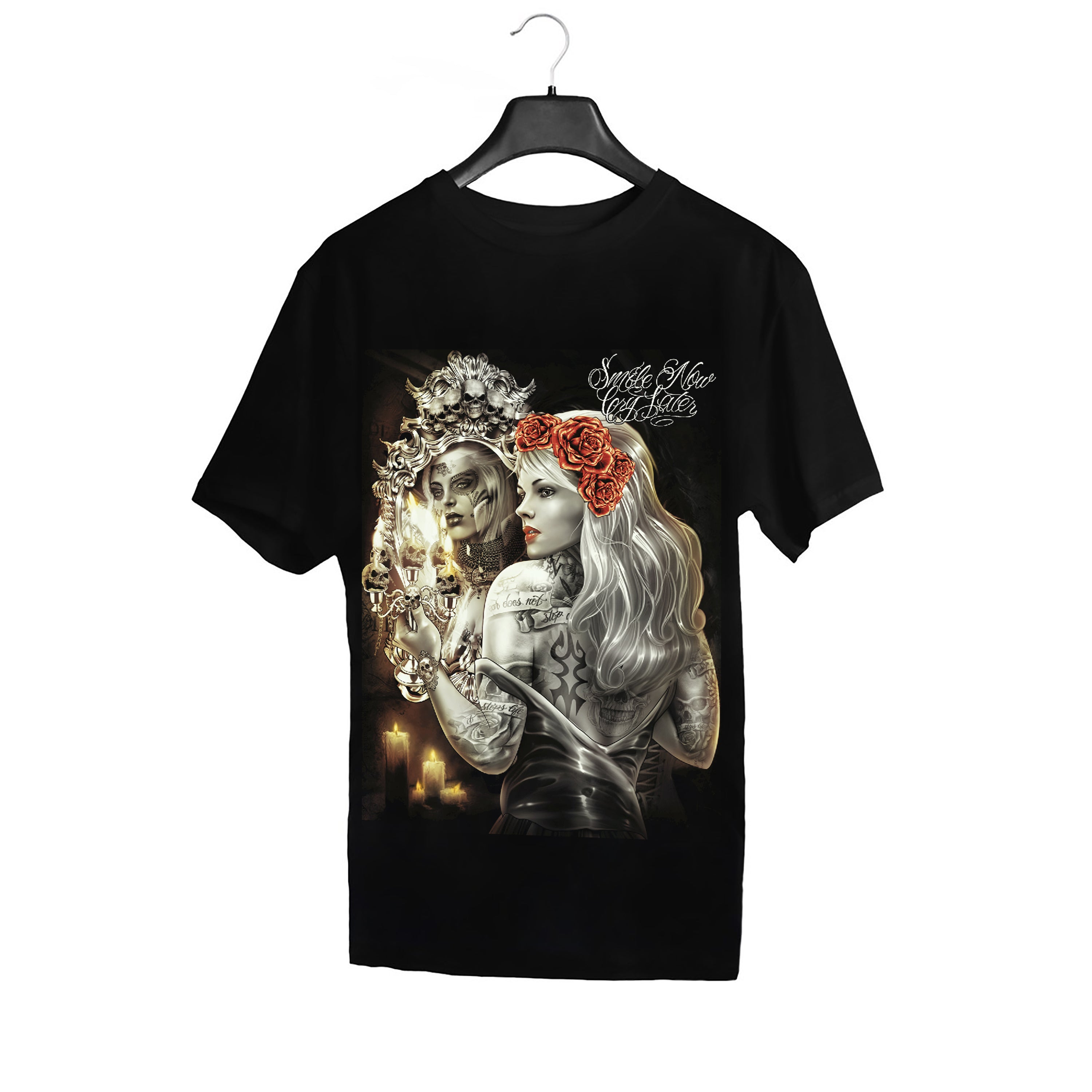Wild Glow in the Dark Tattoo La Catrina Skull T-Shirt