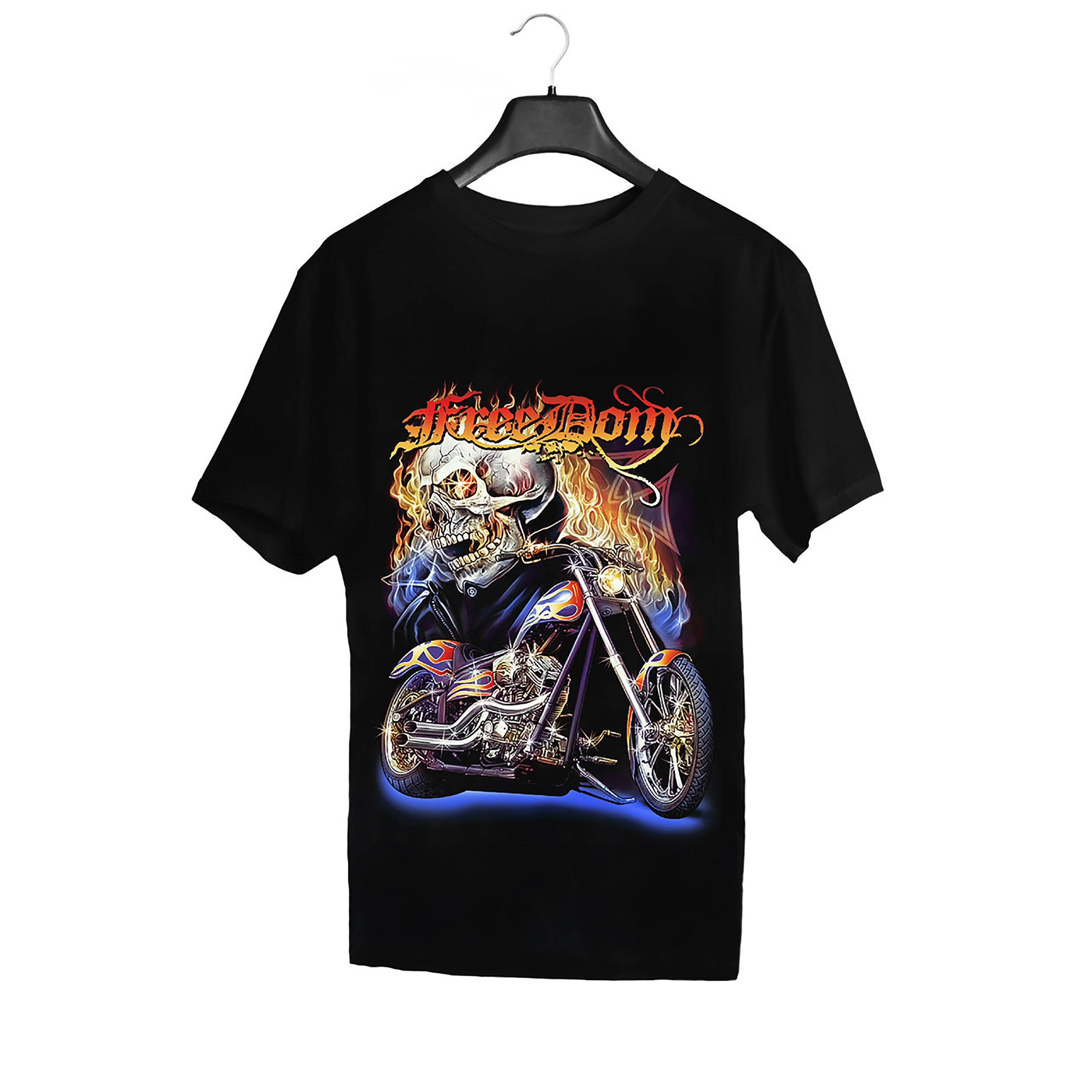 Wild Glow in the Dark Freedom Hellrider Skull T-Shirt