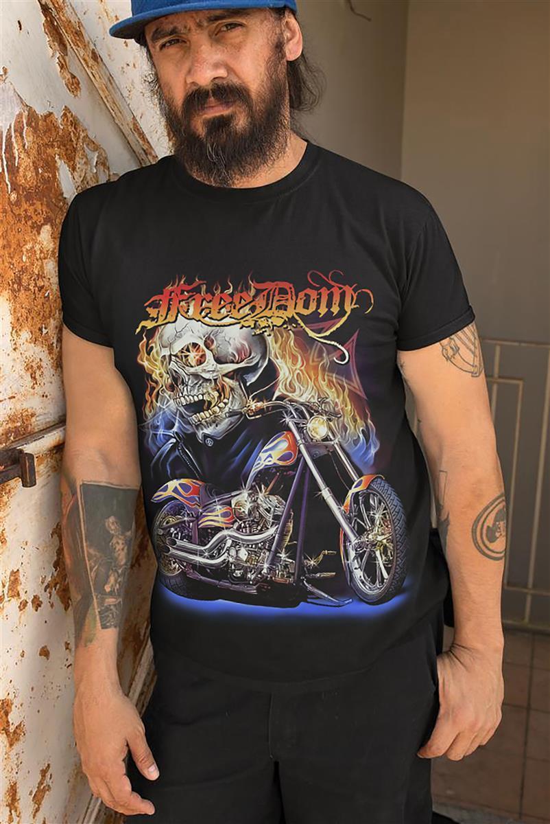 Wild Glow in the Dark Freedom Hellrider Skull T-Shirt