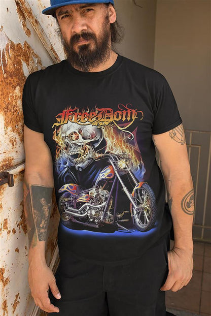 Wild Glow in the Dark Freedom Hellrider Skull T-Shirt