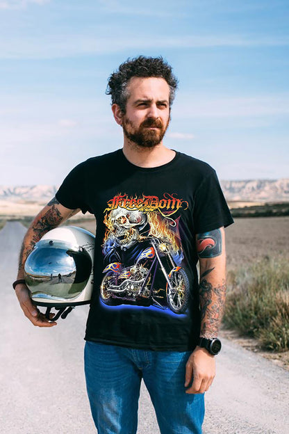 Wild Glow in the Dark Freedom Hellrider Skull T-Shirt