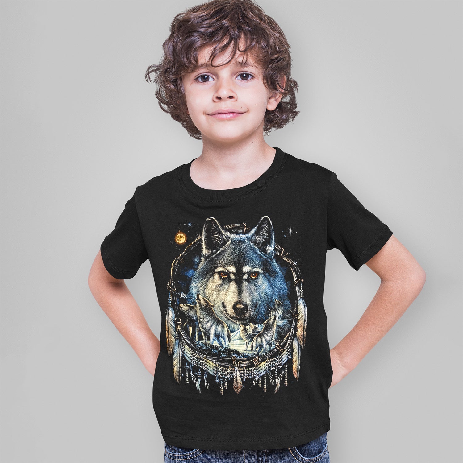 Wild Clothing Wolfsrudel Traumfänger Kinder T-Shirt