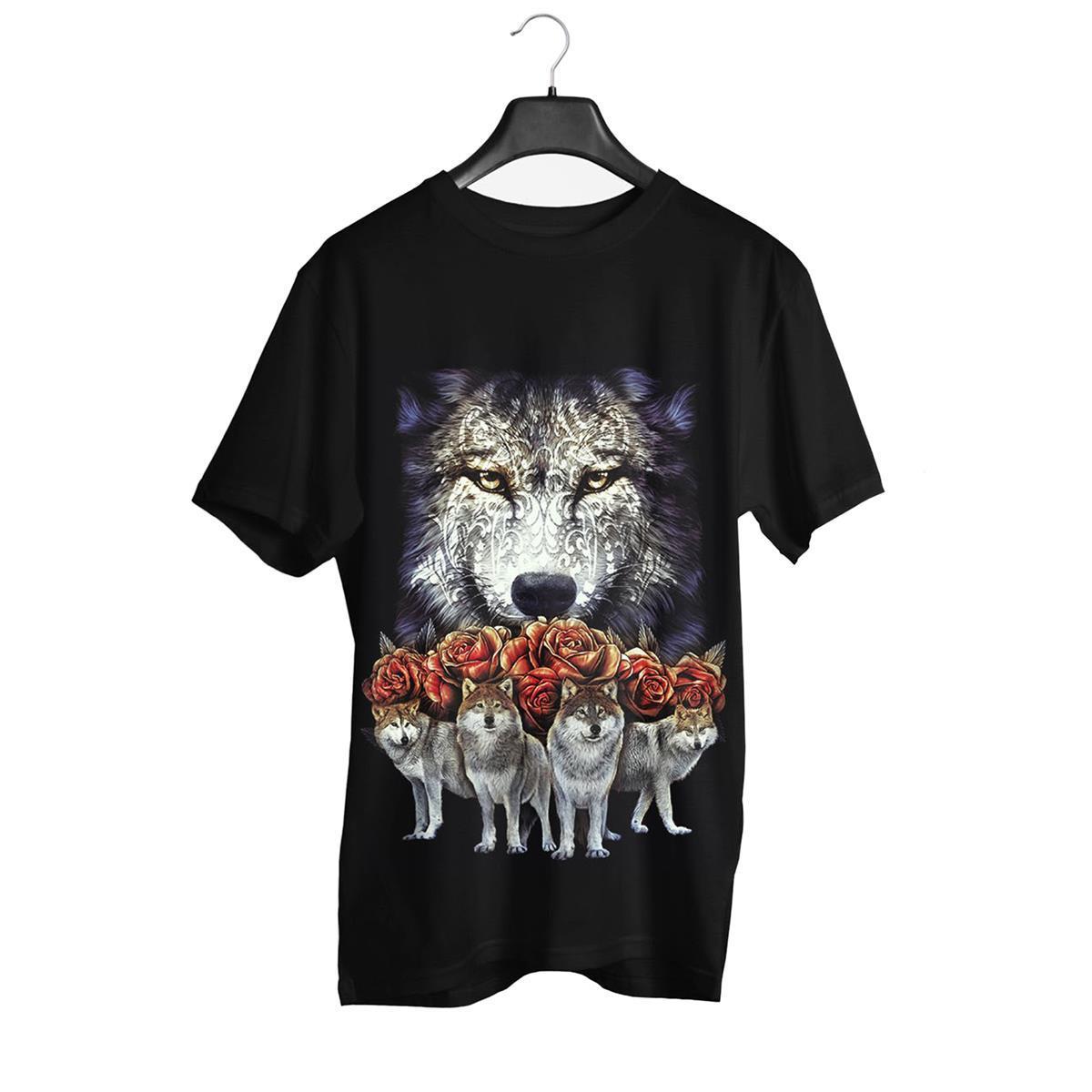 Wild Clothing Wölfen mit Roses Kinder T-Shirt