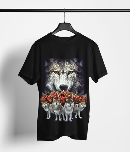 Wild Clothing Wölfen mit Roses Kinder T-Shirt