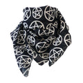 Baumwolltuch mit Ocult Pentagramm Muster in Schwarz Weiß