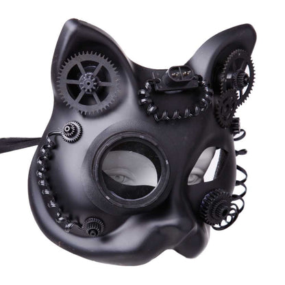 Binokular Steampunk Elektro Cat Maske