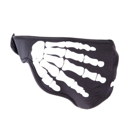 Neopren Biker Halbmaske Skelett Hände