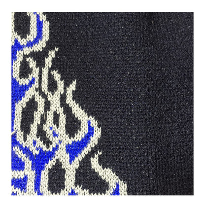 Beanie mit Flammen Dunkelblau Blau Winter