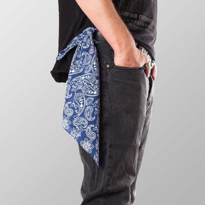 Bandana Halstuch Blau Paisley 55 cm x 55 cm