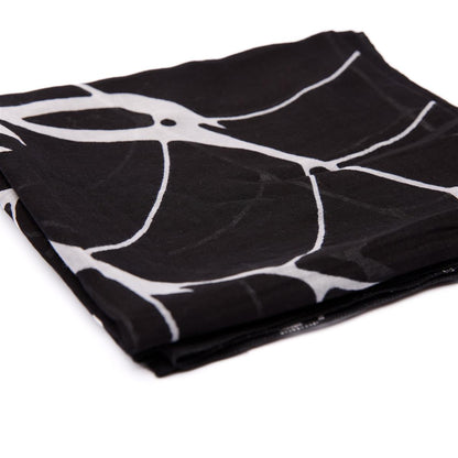 Baumwolltuch mit Spinnennetz Muster in Schwarz Weiß
