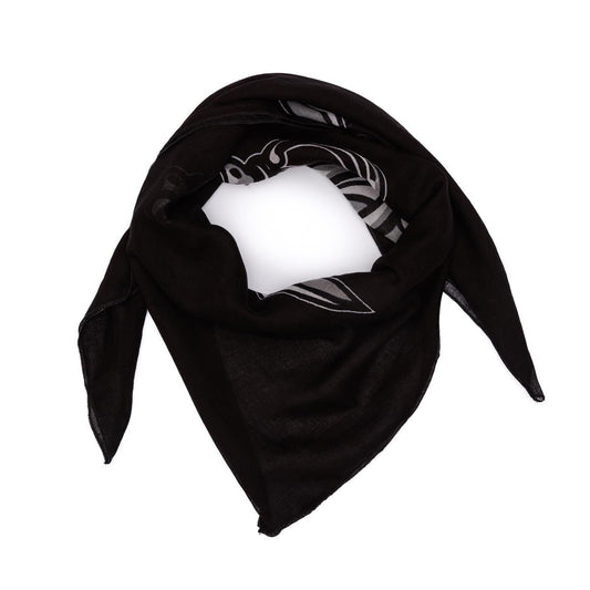 Baumwolltuch mit Piratenkopf Säbel Muster in Schwarz Weiß