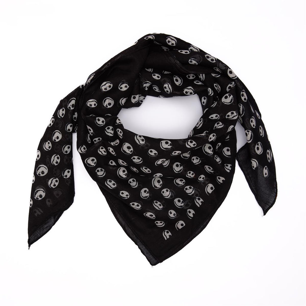 Baumwolltuch miit TNBC Jack Face Muster in Schwarz