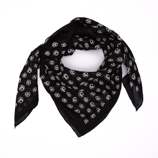 Baumwolltuch miit TNBC Jack Face Muster in Schwarz