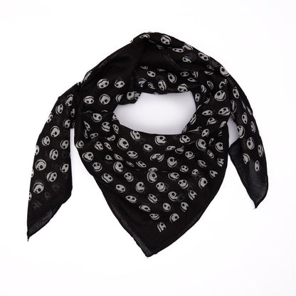 Baumwolltuch miit TNBC Jack Face Muster in Schwarz