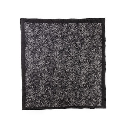 Baumwolltuch Premium Paisley in Schwarz Weiß