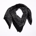 Baumwolltuch Premium Paisley in Schwarz Weiß