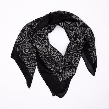 Baumwolltuch Premium Paisley in Schwarz Weiß