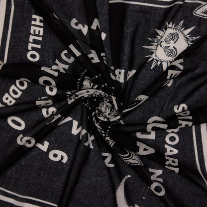 Baumwolltuch Premium mit Ouija Muster in Schwarz Weiß