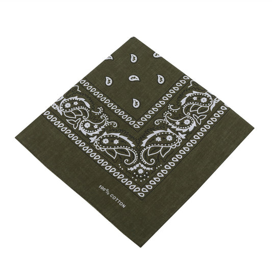 Bandana Halstuch Olive Grün Paisley 55 cm x 55 cm