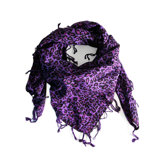 Leoparden Fell Baumwolltuch in Lila Purple Rain