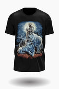 Wild Clothing Wolfsrudel in der Nacht mit Mond und im Wald T-Shirt