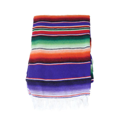 Original Mexikanische Sarape Decke im Flieder Regenbogen Design